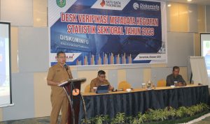 Kepala Diskominfo Kukar, Dafip Haryanto saat membuka kegiatan Desk Verifikasi Metadata.