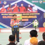 Sunggono saat memberikan sambutan di acara kejuaraan Pickleball.